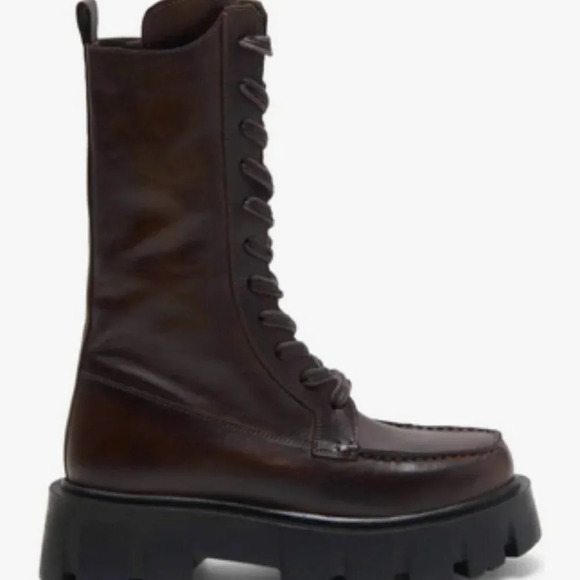 NWOT Free People Jones Lug Sole Combat Boot in Hot Fudge. Sz: 7 - Picture 3 of 12